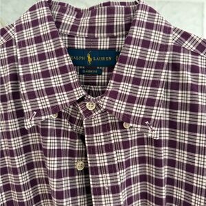 Ralph Lauren Purple and White Casual Button Down Shirt